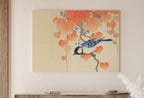 Blue Bird on Branch Vintage Japanese Painting. Japanese Wall Art Printable Poster. 20th Century Japanese Vintage Wall Art, Bird Asian Art – Printable Wall Art