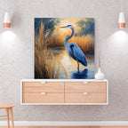 Blue Heron Tropical Bird Printable Art. Modern Square Wall Decor for Home. Unique Digital Download Nature Print – Printable Wall Art Digital Download – Digital Download