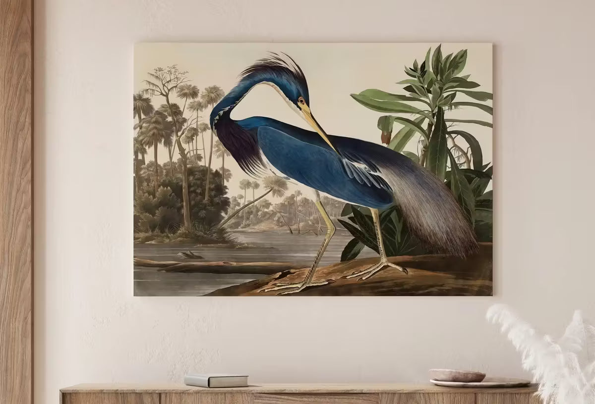 Blue Heron Vintage Tropical Bird Printable Wall Art. Wildlife Nature Colorful Tropical Decor. Instant Download. Bird Poster Art Print – Printable Wall Art