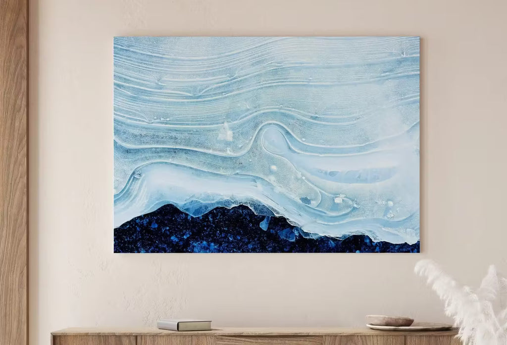 Blue Icy Texture Modern Abstract Printable Wall Art. Modern Abstract Wall Art Download Abstract Digital Art Print for Bedroom or Living Room – Printable Wall Art