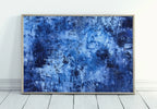 Detail view of artwork from Blue Modern Wall Texture Abstract Digital Painting. Minimalist Decor. Instant Download Blue Texture Art. Printable Cracked Paint Wall Art. (variation 1)