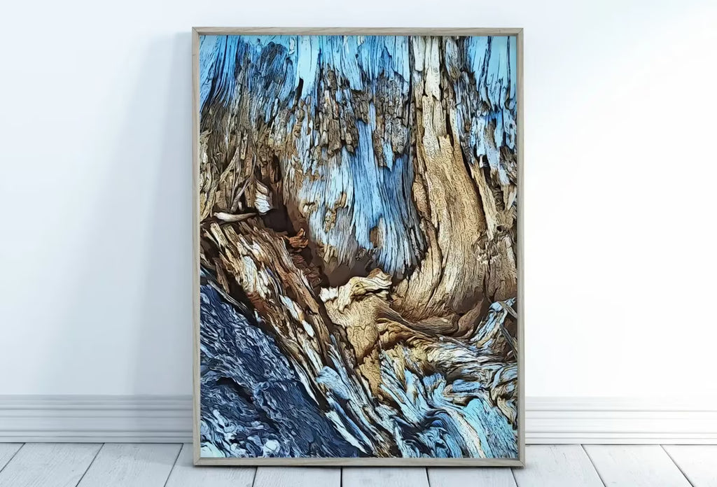 Blue Tree Bark Abstract Wall Art Digital Print. Abstract Print Instant Download Printable Wall Art Poster, Pastel Colorful Wall Decor – Printable Wall Art