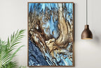 Detail view of artwork from Blue Tree Bark Abstract Wall Art Digital Print. Abstract Print Instant Download Printable Wall Art Poster, Pastel Colorful Wall Decor. (variation 2)