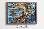 Framed view of Blue Tree Bark Abstract Wall Art Digital Print. Abstract Print Instant Download Printable Wall Art Poster, Pastel Colorful Wall Decor – printable wall art digital download.