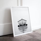 Boat At Sea Print Nautical Wall Decor. Printable Wall Art. Digital Print. Black and White Print. Minimalist Wall Art. Vertical Boat Poster – Printable Wall Art