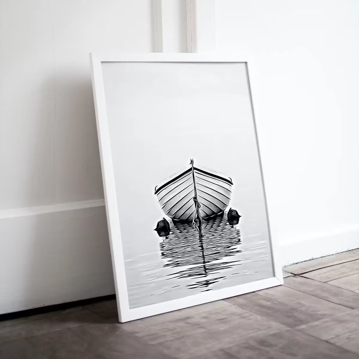 Boat At Sea Print Nautical Wall Decor. Printable Wall Art. Digital Print. Black and White Print. Minimalist Wall Art. Vertical Boat Poster – Printable Wall Art
