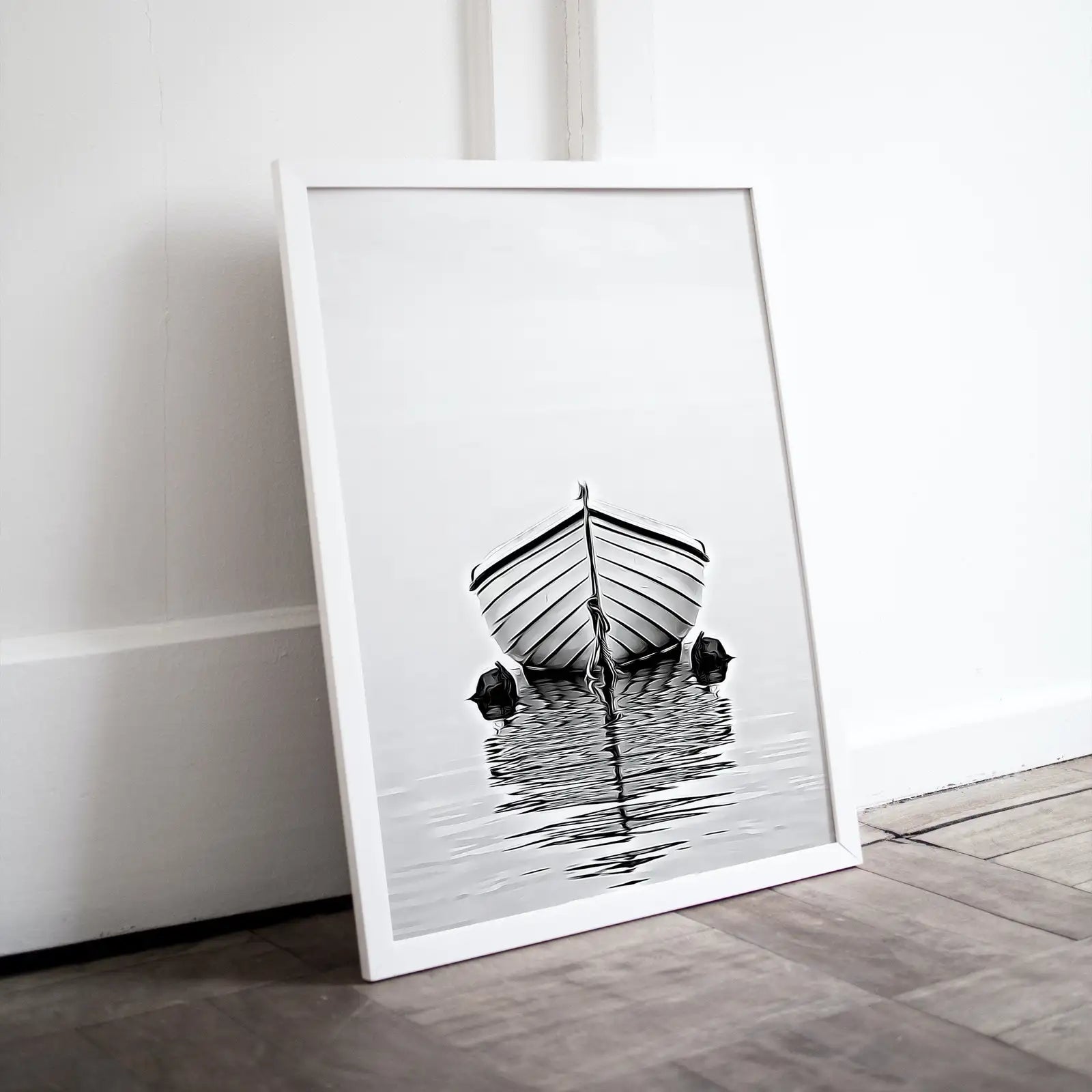 Included artwork preview showing first selection of artworks from Boat At Sea Print Nautical Wall Decor. Printable Wall Art. Digital Print. Black and White Print. Minimalist Wall Art. Vertical Boat Poster.