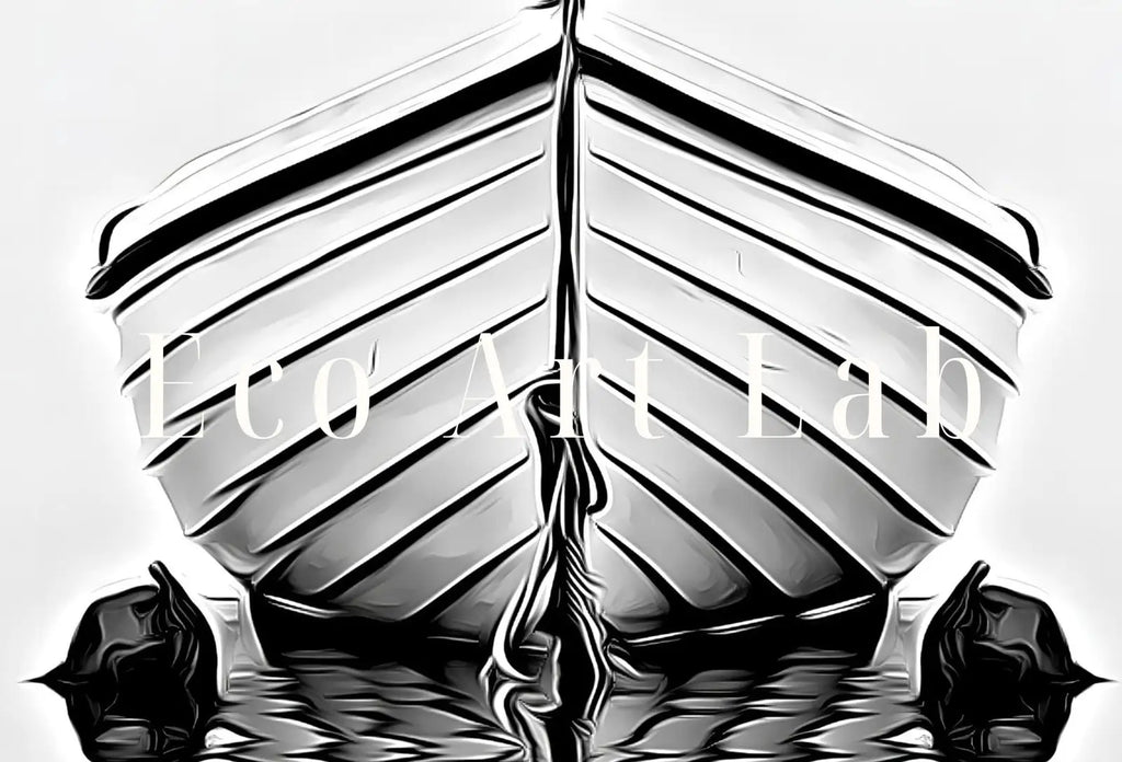 Second included artwork preview from Boat At Sea Print Nautical Wall Decor. Printable Wall Art. Digital Print. Black and White Print. Minimalist Wall Art. Vertical Boat Poster featuring various scenes.
