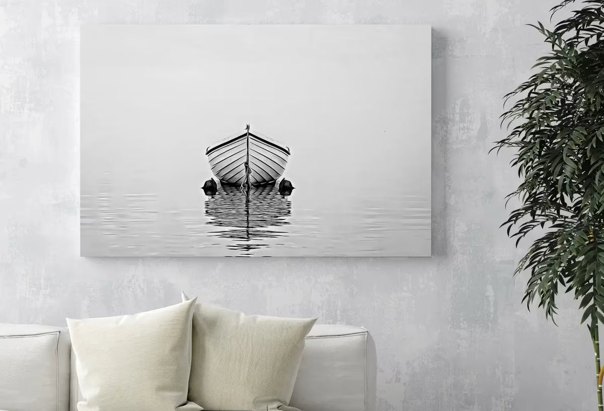Boat At Sea Print, Nautical Wall Decor, Printable Wall Art Prints, Digital Print, Black and White Print Minimalist Wall Art, Boat Print. Zen – Printable Wall Art