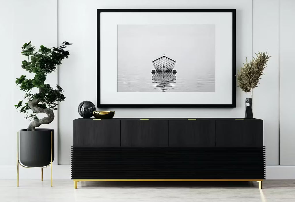 Boat At Sea Print, Nautical Wall Decor, Printable Wall Art Prints, Digital Print, Black and White Print Minimalist Wall Art, Boat Print. Zen – Printable Wall Art