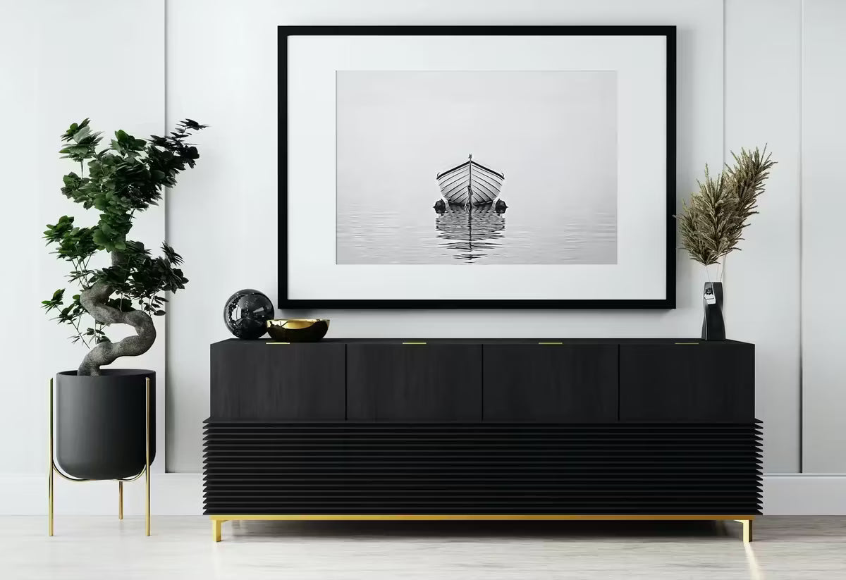 Boat At Sea Print, Nautical Wall Decor, Printable Wall Art Prints, Digital Print, Black and White Print Minimalist Wall Art, Boat Print. Zen – Printable Wall Art