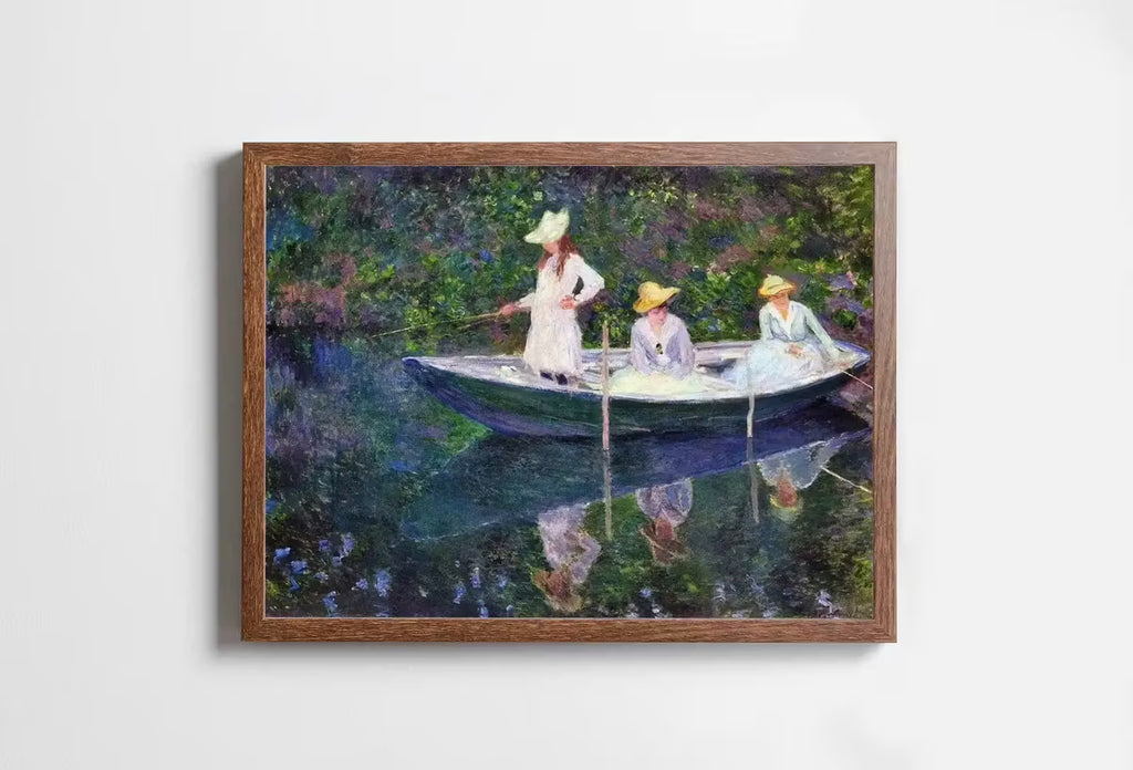 Boat in Giverny Vintage Claude Monet Oil Painting. Impressionist Landscape Print. Classic Famous Monet Print. Printable  – Printable Wall Art