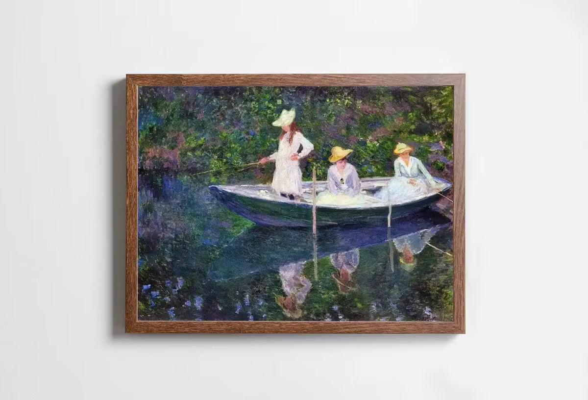 Boat in Giverny Vintage Claude Monet Oil Painting. Impressionist Landscape Print. Classic Famous Monet Print. Printable  – Printable Wall Art
