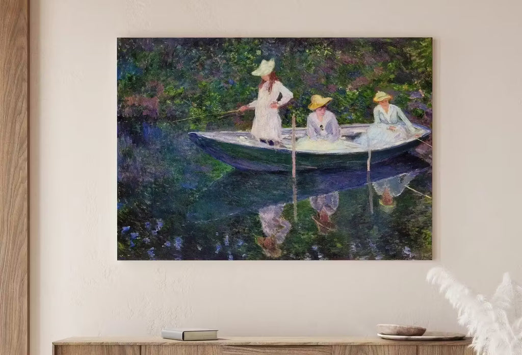 Boat in Giverny Vintage Claude Monet Oil Painting. Impressionist Landscape Print. Classic Famous Monet Print. Printable  – Printable Wall Art