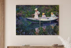 Boat in Giverny Vintage Claude Monet Oil Painting. Impressionist Landscape Print. Classic Famous Monet Print. Printable  – Printable Wall Art