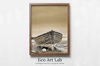Framed view of Boat on the Shore Print, Nautical Wall Decor, Printable Wall Art Prints, Instant Download Neutral Wall Art. Boat Print Coastal Wall Art – printable wall art digital download.