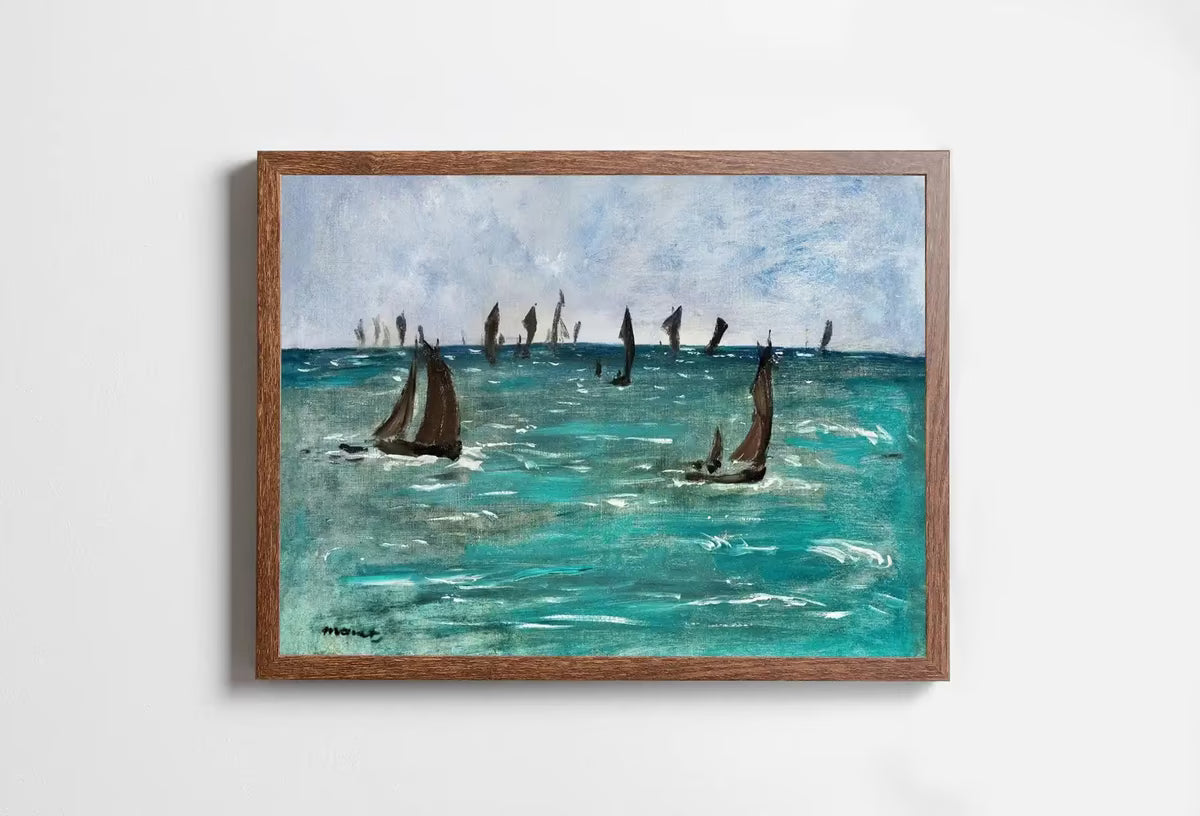 Boats at Sea Famous Édouard Manet Painting. Manet Print Nautical Wall Decor, Boat Art. Vintage Ocean Landscape Painting. Sailboat Print – Printable Wall Art