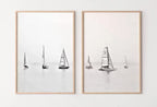 Boats At Sea Set of 2 Prints, Nautical Wall Decor. Printable Wall Art Prints, 2 piece wall art Black and White Print Minimalist boat decor – Printable Wall Art Set
