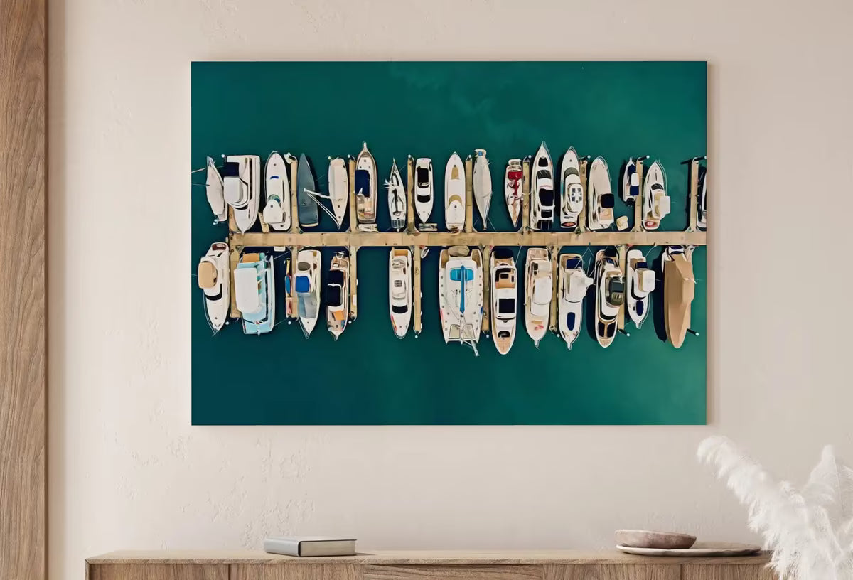 Boats in a Harbor Printable Wall Art. Aerial View Print Nautical Wall Decor. Instant Download Boat Wall Art Yacht Print. Maritime Decor – Printable Wall Art