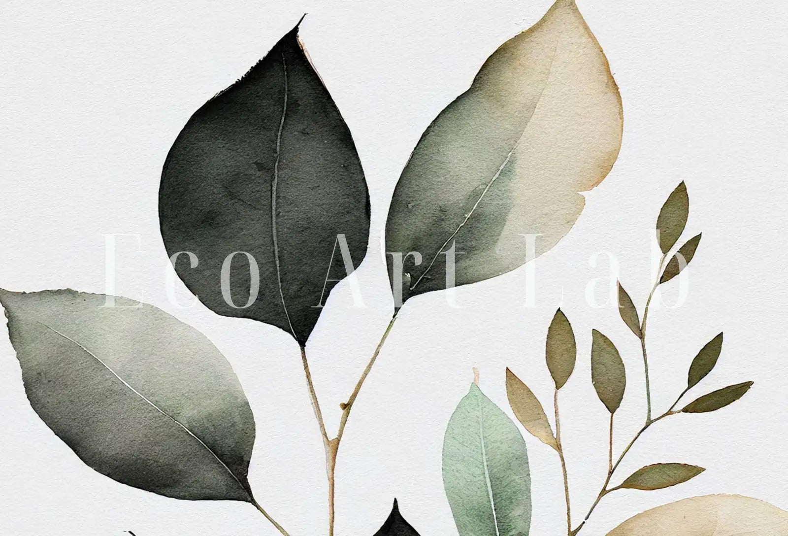 Detail view of artwork from Boho Floral Art. Floral Minimalist Art. Floral Printable Wall Art. Printable Flower Watercolor. Watercolor Botanical Print. Wild Flowers Art. (variation 1)