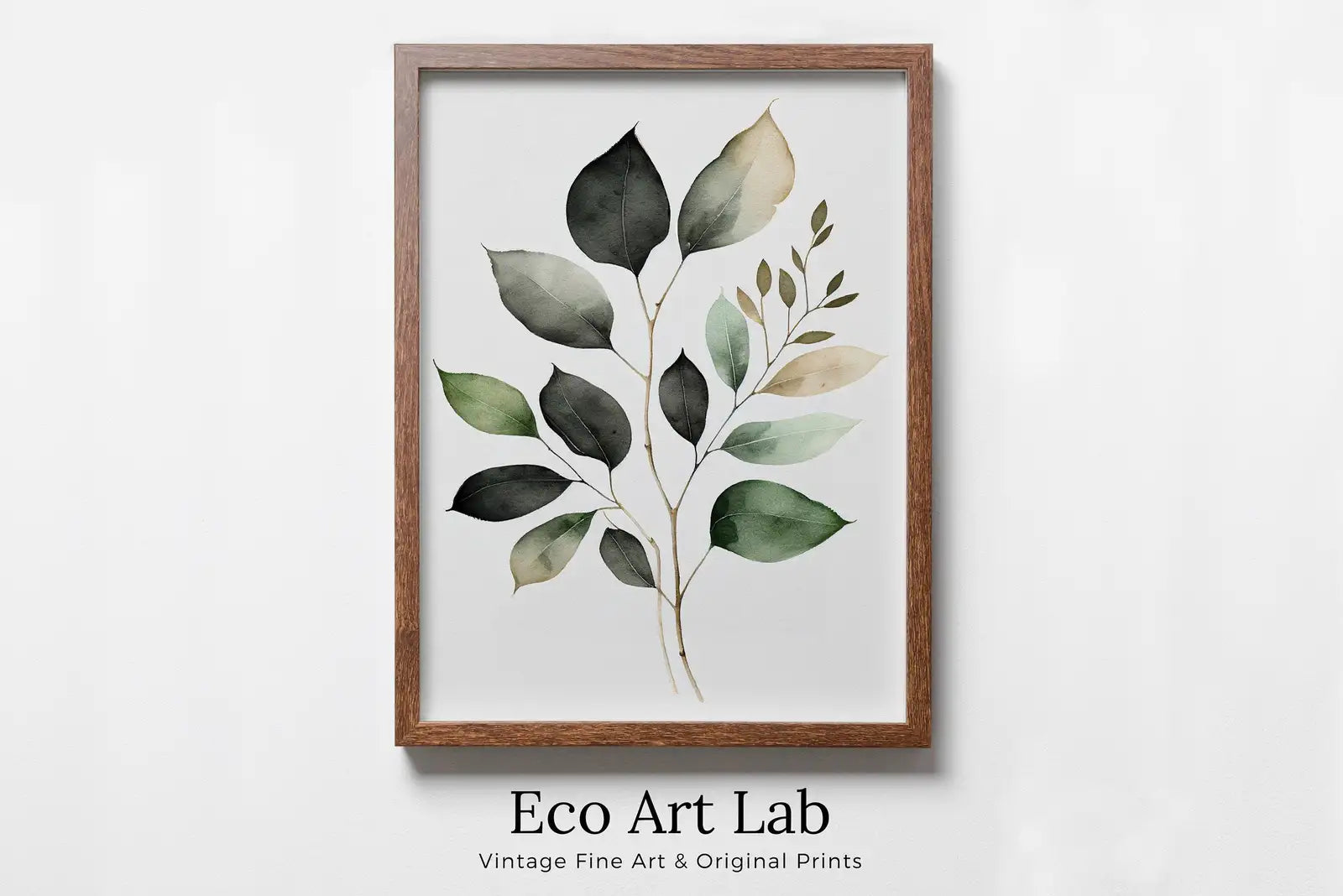 Framed view of Boho Floral Art. Floral Minimalist Art. Floral Printable Wall Art. Printable Flower Watercolor. Watercolor Botanical Print. Wild Flowers Art – printable wall art digital download.