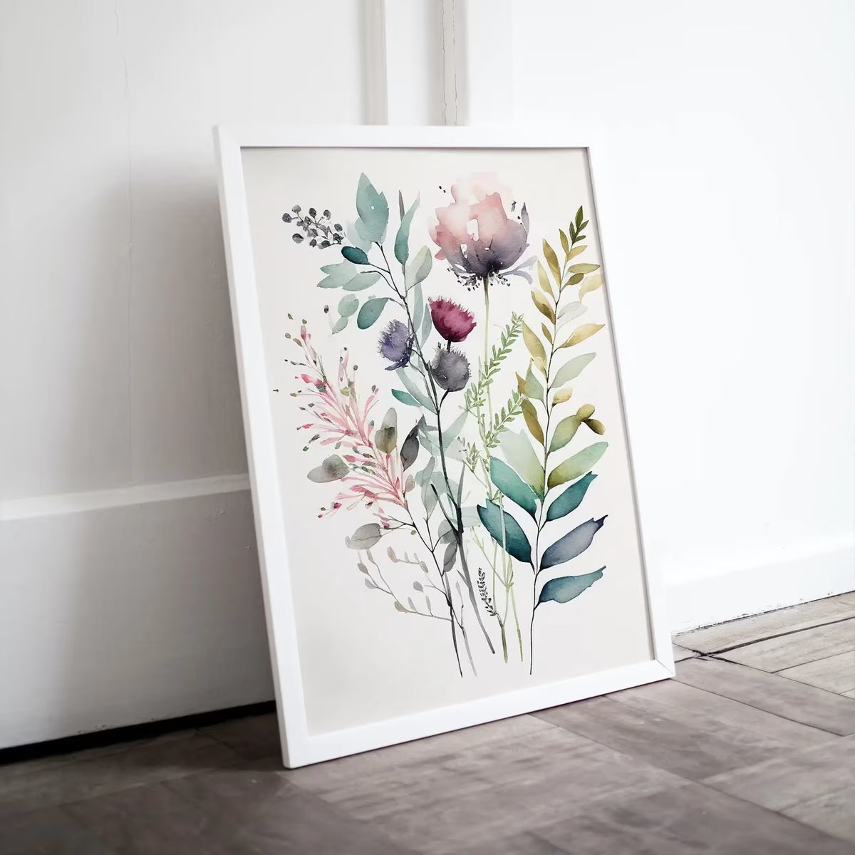 Boho Floral Art. Floral Printable Wall Art. Watercolor Botanical Print. Printable Flower Watercolor. Wild Flowers Art. Floral Minimalist Art – Printable Wall Art