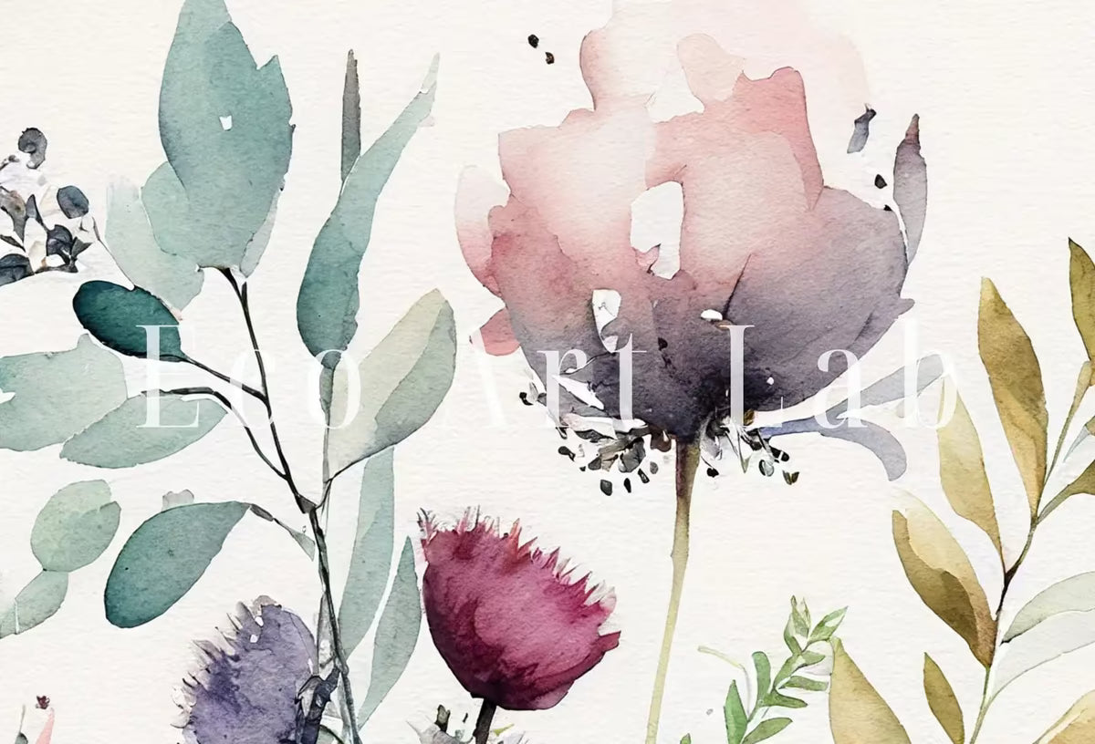 Boho Floral Art. Floral Printable Wall Art. Watercolor Botanical Print. Printable Flower Watercolor. Wild Flowers Art. Floral Minimalist Art – Printable Wall Art