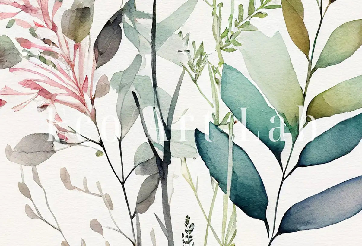 Detail view of artwork from Boho Floral Art. Floral Printable Wall Art. Watercolor Botanical Print. Printable Flower Watercolor. Wild Flowers Art. Floral Minimalist Art. (variation 2)