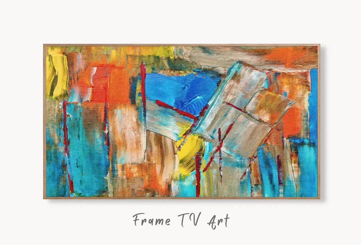 Bold Modern Abstract Painting Frame TV Art. , Digital Art for TV, Colorful Wall Art, Abstract Artwork for The Frame TV – Frame TV  Art