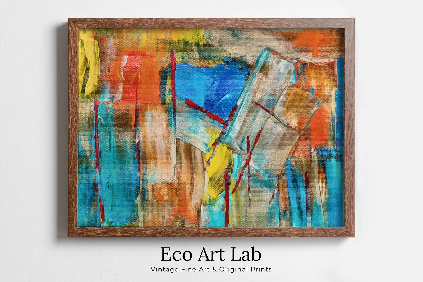 Framed view of Bold Modern Abstract Painting Printable Wall Art. Colorful Abstract Wall Art Download. Abstract Digital Art Print for Bedroom or Living Room – printable wall art digital download.