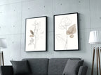 Botanical Line Art Set of 2 Prints. Neutral Wall Art Prints. Plant Prints Minimalist Modern Beige & White Wall Decor. Printable Wall Art. #1 – Printable Wall Art Set (Digital Download) – Digital Download