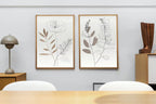 Botanical Line Art Set of 2 Prints. Neutral Wall Art Prints. Plant Prints Minimalist Modern Beige & White Wall Decor. Printable Wall Art. #3 – Printable Wall Art Set