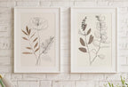 Botanical Line Art Set of 2 Prints. Neutral Wall Art Prints. Plant Prints Minimalist Modern Beige & White Wall Decor. Printable Wall Art. #3 – Printable Wall Art Set