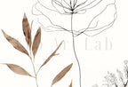 Ensemble de 2 impressions d’art de ligne botanique. Impressions d’art mural neutres. Impressions de plantes minimalistes modernes beige et blanc. Décor mural à imprimer. #3
