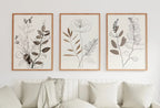 Botanical Line Art Set of 3 Prints. Neutral Wall Art Prints. Plant Prints Minimalist Modern Beige & White Wall Decor. Printable Wall Art. #1 – Printable Wall Art Set
