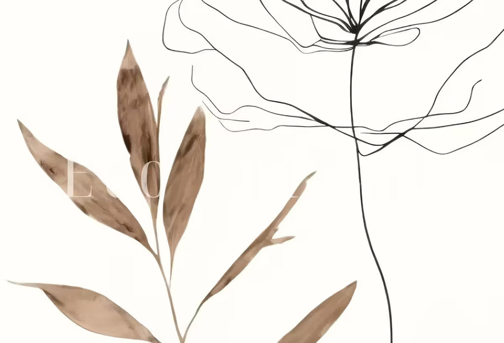 Botanical Line Art Set of 3 Prints. Neutral Wall Art Prints. Plant Prints Minimalist Modern Beige & White Wall Decor. Printable Wall Art. #1 – Printable Wall Art Set