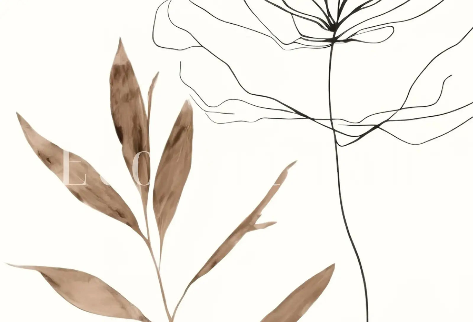 Ensemble de 3 impressions d’art botanique en traits minimalistes. Impressions murales neutres. Motifs de plantes minimalistes en beige et blanc. Art mural imprimable