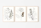 Botanical Line Art Set of 3 Prints. Neutral Wall Art Prints. Plant Prints Minimalist Modern Beige & White Wall Decor. Printable Wall Art. #2 – Printable Wall Art Set