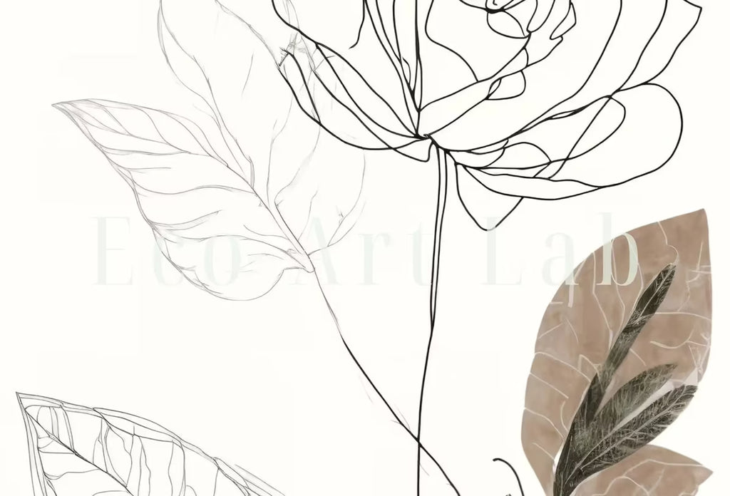 Botanical Line Art Set of 3 Prints. Neutral Wall Art Prints. Plant Prints Minimalist Modern Beige & White Wall Decor. Printable Wall Art. #2 – Printable Wall Art Set