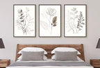 Botanical Line Art Set of 3 Prints. Neutral Wall Art Prints. Plant Prints Minimalist Modern Beige & White Wall Decor. Printable Wall Art. #2 – Printable Wall Art Set
