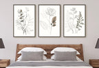 Botanical Line Art Set of 3 Prints. Neutral Wall Art Prints. Plant Prints Minimalist Modern Beige & White Wall Decor. Printable Wall Art. #2 – Printable Wall Art Set (Digital Download) – Digital Download