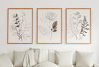 Botanical Line Art Set of 3 Prints. Neutral Wall Art Prints. Plant Prints Minimalist Modern Beige & White Wall Decor. Printable Wall Art. #2 – Printable Wall Art Set