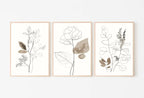 Botanical Line Art Set of 3 Prints. Neutral Wall Art Prints. Plant Prints Minimalist Modern Beige & White Wall Decor. Printable Wall Art. #3 – Printable Wall Art Set (Digital Download) – Digital Download