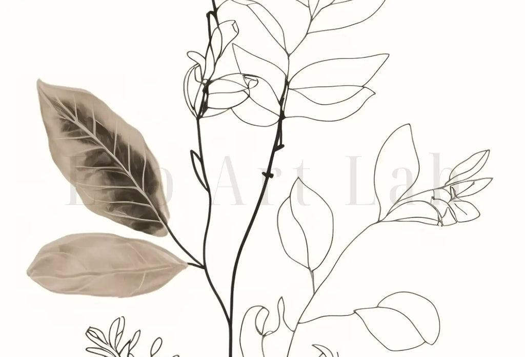 Botanical Line Art Set of 3 Prints. Neutral Wall Art Prints. Plant Prints Minimalist Modern Beige & White Wall Decor. Printable Wall Art. #3 – Printable Wall Art Set (Digital Download) – Digital Download