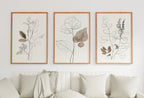 Botanical Line Art Set of 3 Prints. Neutral Wall Art Prints. Plant Prints Minimalist Modern Beige & White Wall Decor. Printable Wall Art. #3 – Printable Wall Art Set (Digital Download) – Digital Download