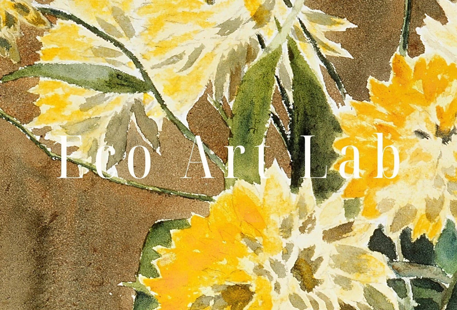 Detail view of artwork from Botanical Painting Still Life Printable Digital Wall Art. Yellow Flowers Vase Still Art Vintage Print, Antique Retro Style Instant Download. (variation 1)