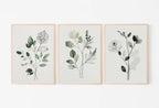 Included artwork preview showing first selection of artworks from Botanical Print Set of 3. Sage Green Gallery Wall Art. Boho Wild Flowers Printable Art. Abstract Line Art. Watercolor Floral Minimalist #2.