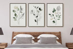 Botanical Print Set of 3. Sage Green Gallery Wall Art. Boho Wild Flowers Printable Art. Abstract Line Art. Watercolor Floral Minimalist #2 – Printable Wall Art Set