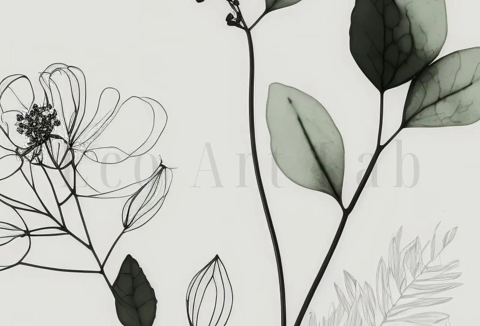 Botanical Print Set of 3. Sage Green Gallery Wall Art. Boho Wild Flowers Printable Art. Abstract Line Art. Watercolor Floral Minimalist #2 – Printable Wall Art Set (Digital Download) – Digital Download