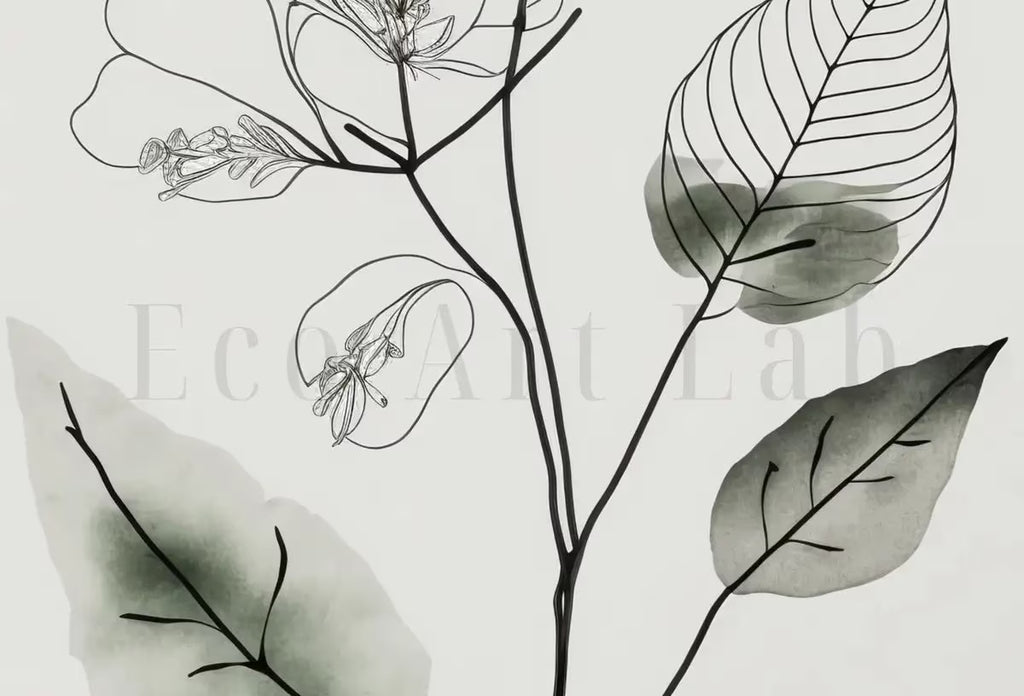 Botanical Print Set of 3. Sage Green Gallery Wall Art. Boho Wild Flowers Printable Art. Abstract Line Art. Watercolor Floral Minimalist #3 – Printable Wall Art Set